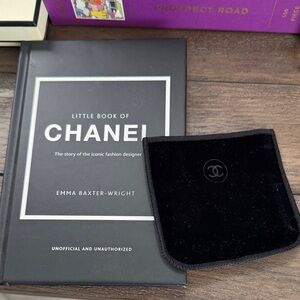 Chanel Black Velvet Pouch & Book
